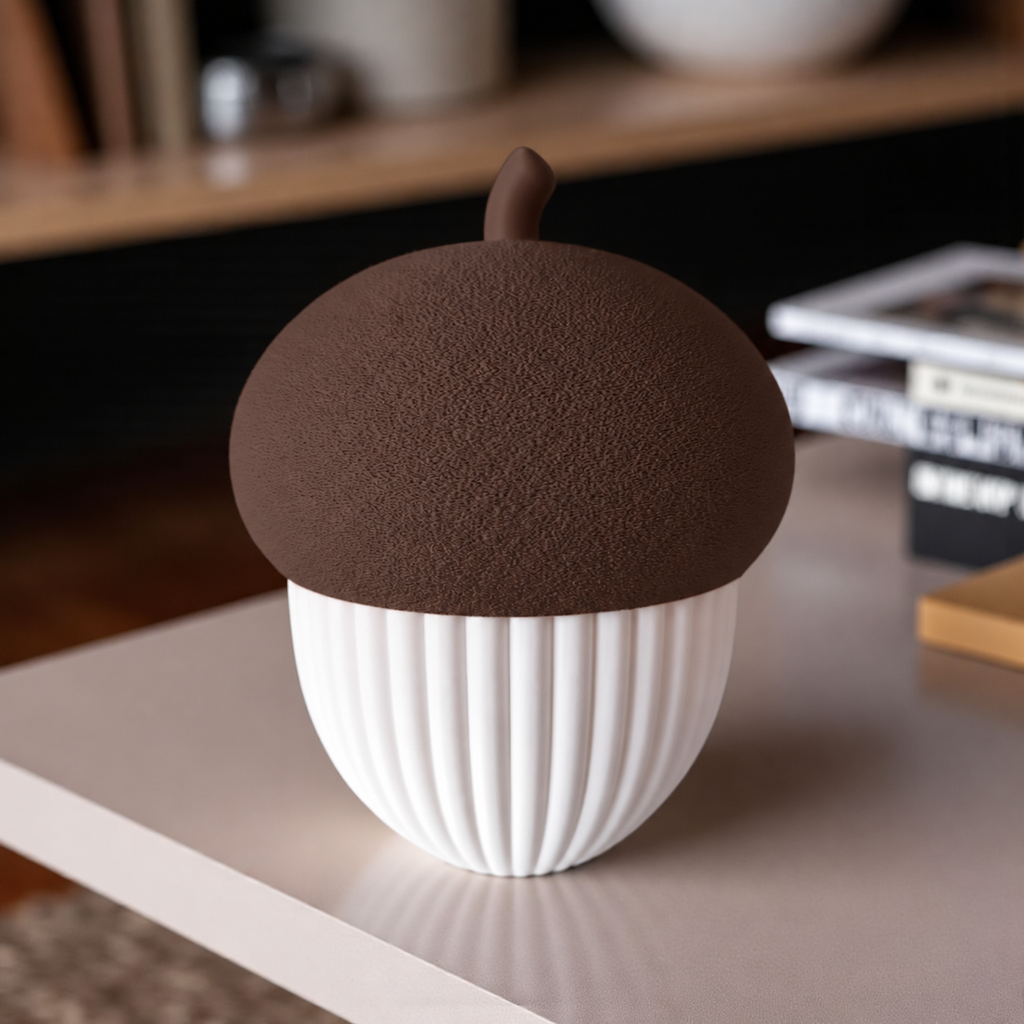 Decoratief eikeldoosje – bruin/crème