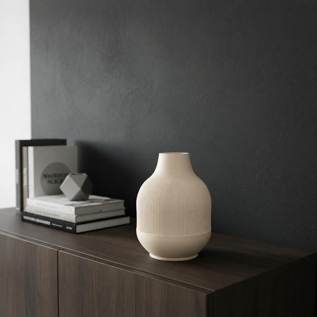 Geribbelde Vaas  | PLA | 23 cm