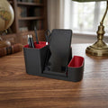 Bureau organizer met telefoonhouder – zwart/rood