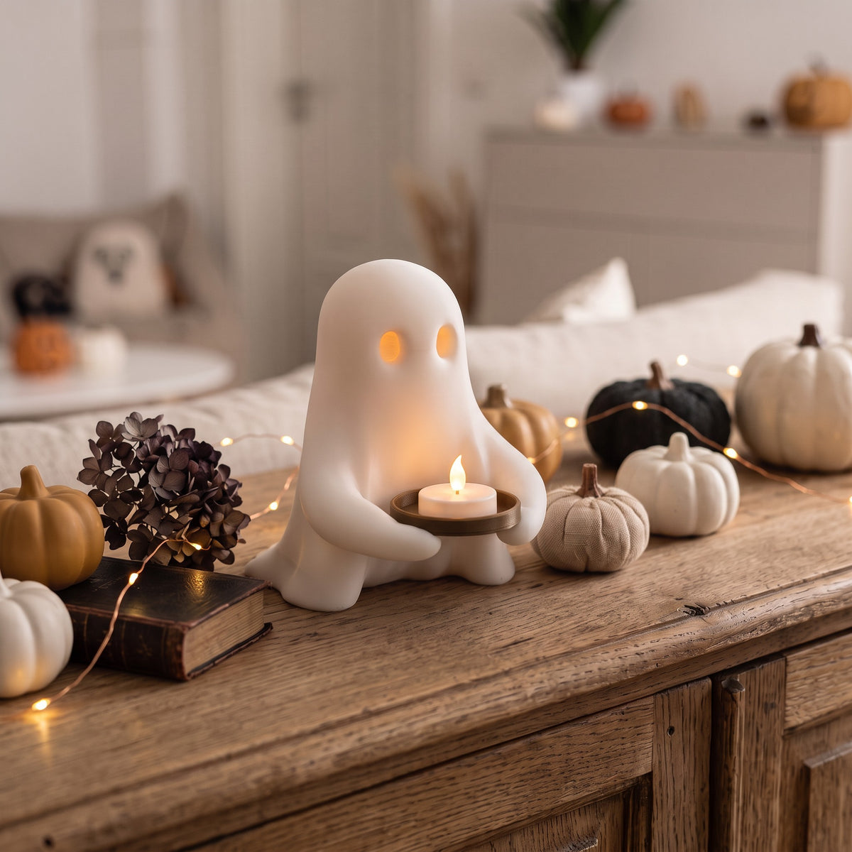 Spookje met houder voor LED-lichtje – Halloween decoratie