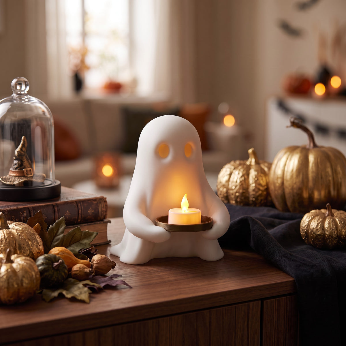 Spookje met houder voor LED-lichtje – Halloween decoratie