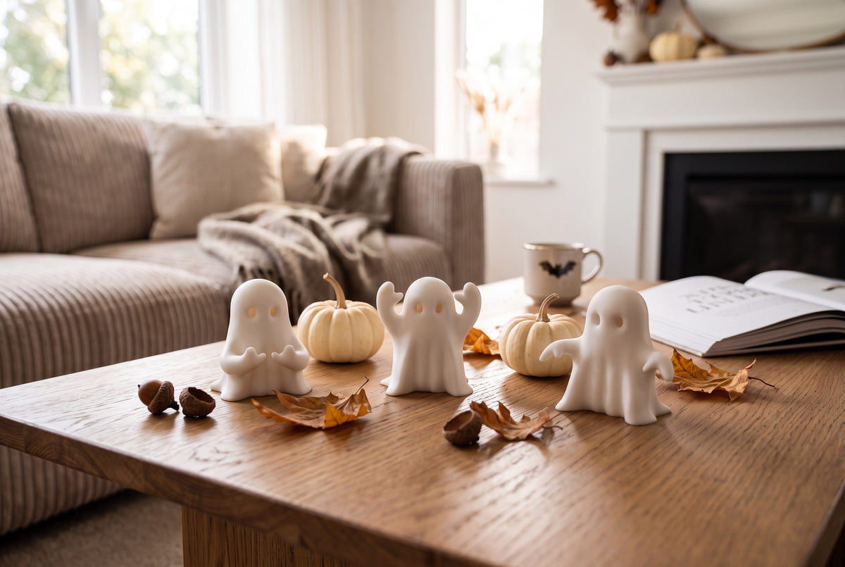 Set van 3 Halloween spookjes – decoratieve spookfiguren | herfstdecoratie