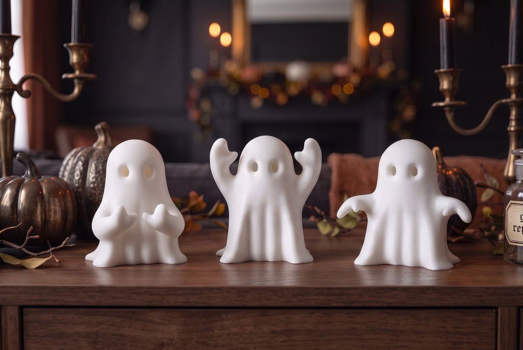 Set van 3 Halloween spookjes – decoratieve spookfiguren | herfstdecoratie