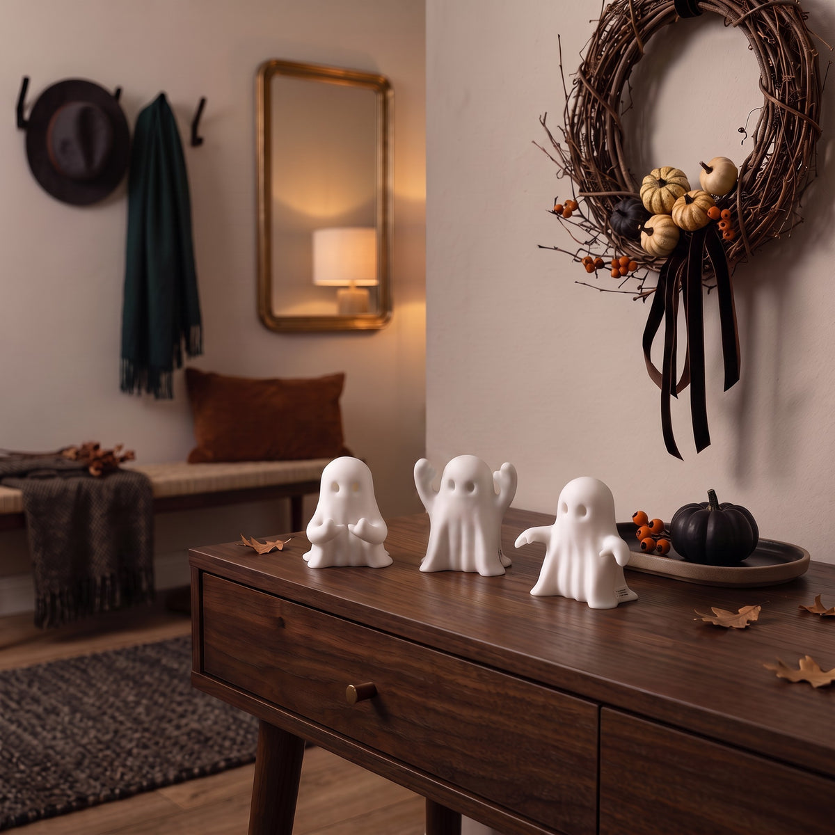 Set van 3 Halloween spookjes – decoratieve spookfiguren | herfstdecoratie