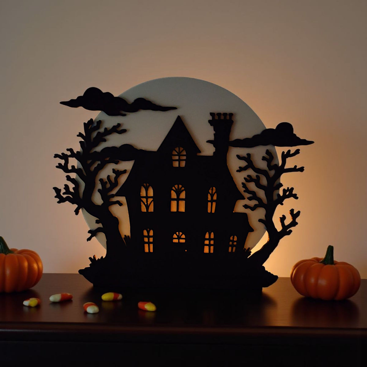 Haunted House Decoratieve LED-lamp| PLA | 23x20 cm