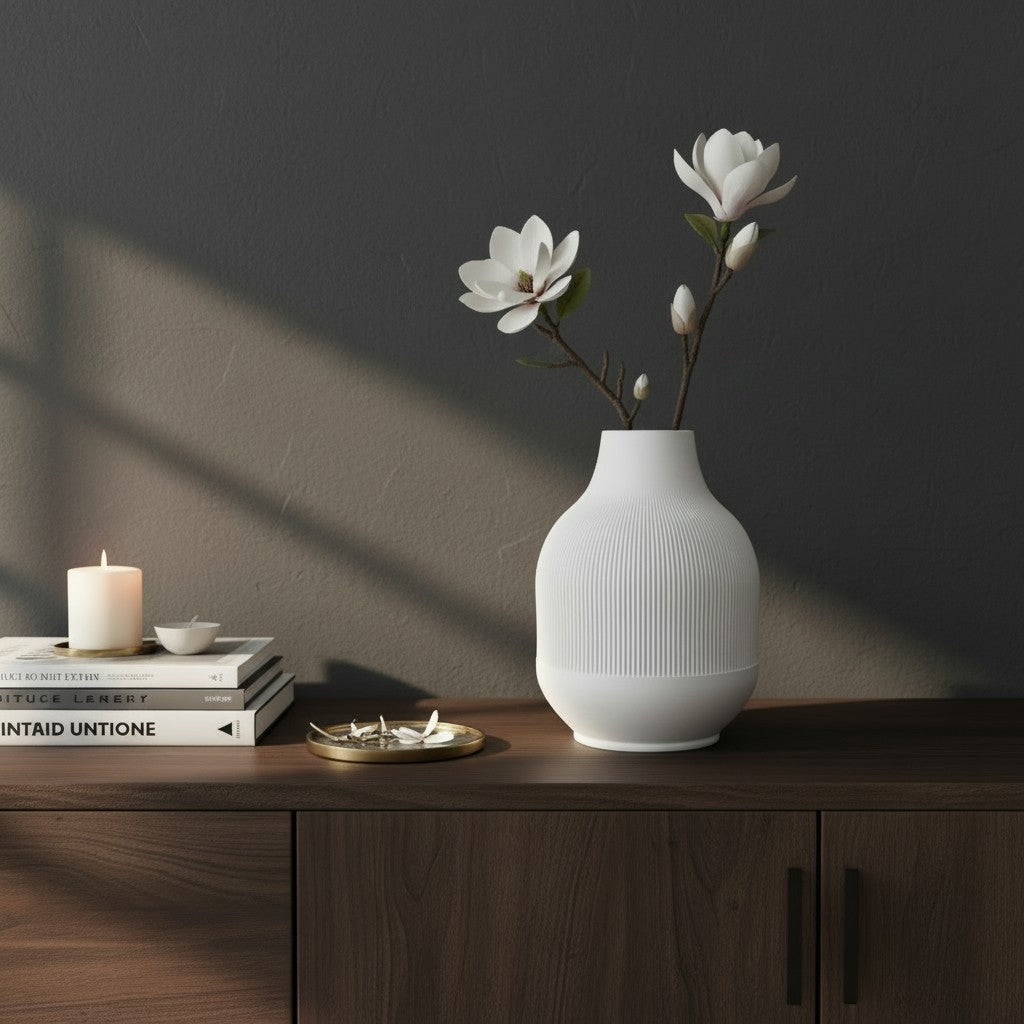 Geribbelde Vaas  | PLA | 23 cm