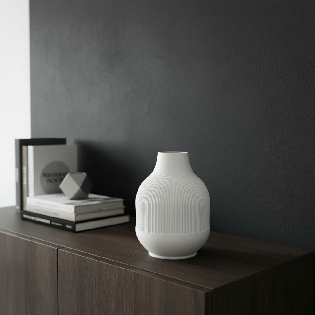 Geribbelde Vaas  | PLA | 23 cm